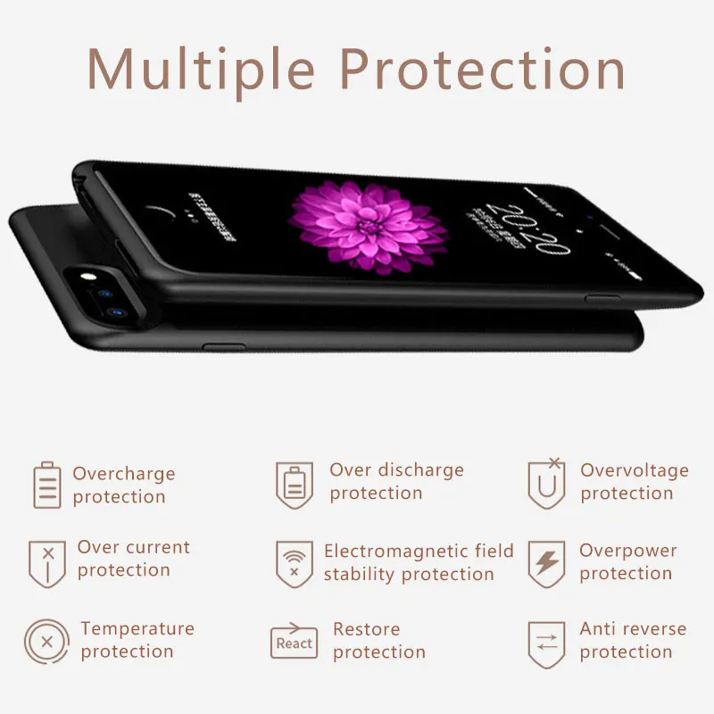Чехол для зарядки аккумулятора 5000 мАч чехол iPhone 6 7 6s 8 аккумулятора|Чехлы с