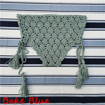 Lake Blue 4 цвета, Женские Вязаные Бикини Шорты, сексуальные шорты, пляжные плавки, богемные штаны - Цвет: Lake Blue