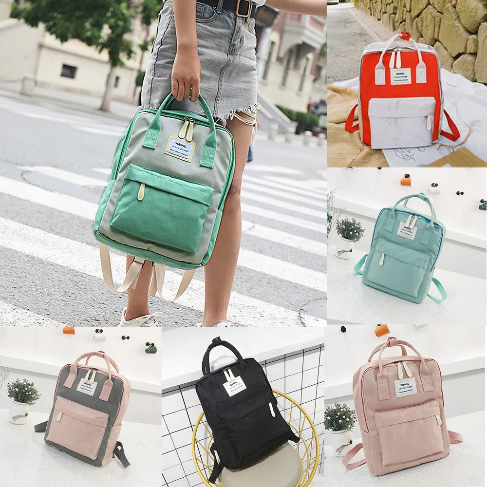 Дорожный холщовый рюкзак женский удобная школьная сумка сумка-тоут для