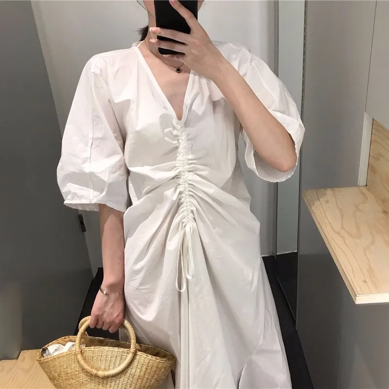 TWOTWINSTYLE Бандажное летнее платье с открытой спиной для женщин 2019 v-образный вырез