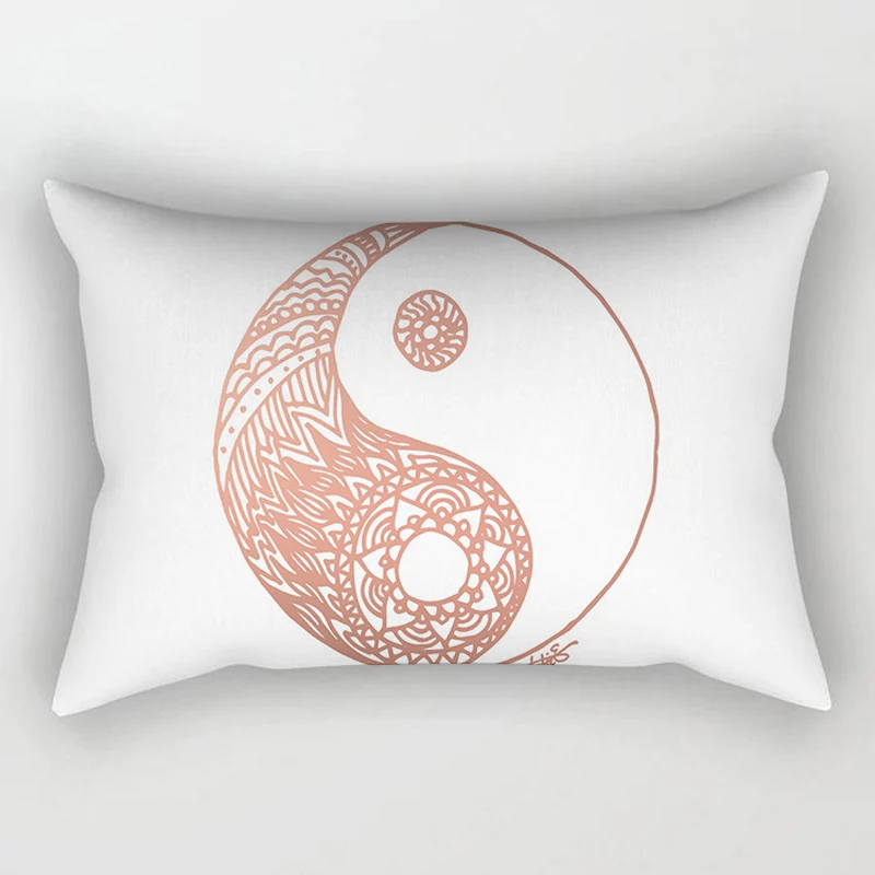 Rose gold powder polyester cushion cover 30*50cm Northern Europe geometry Home Decoration throw pillow sofa car Waist | Дом и сад