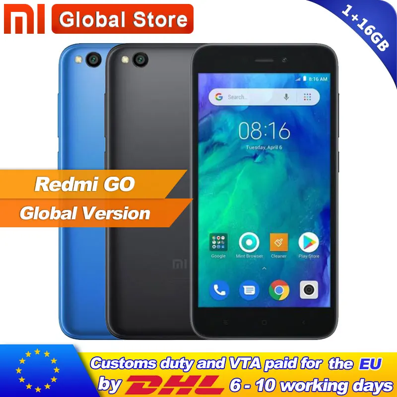 Глобальная версия Xiaomi Redmi Go 1 Гб 16 телефон Snapdragon 425 четырехъядерный 16:9 1280x720