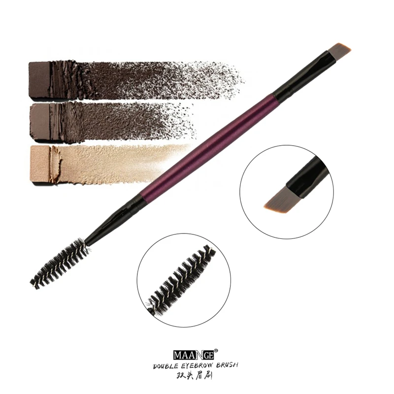 7 цветов кисти для макияжа Duo Brow кисти для макияжа с деревянной ручкой двухсторонние плоские Угловые кисти для бровей pinceaux maquillage