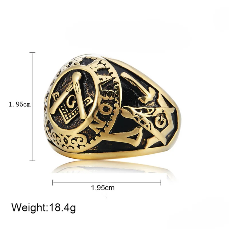 Мужская печатка в стиле панк винтажные масонские кольца из нержавеющей стали с