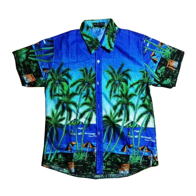 Loneyshow Turn-Down Collar Blouse Women Print Casual Ladies Short Sleeve Hawaii Tribal Holiday Beach Shirt |