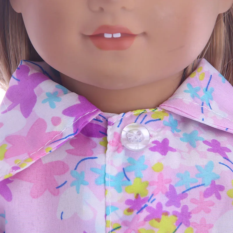 Кукла удачи 15 цветов Мультфильм пижамный комплект подходит 18 дюймов Американский 43 см BabyDoll одежда аксессуары, игрушки для девочек, поколение, подарок на день рождения