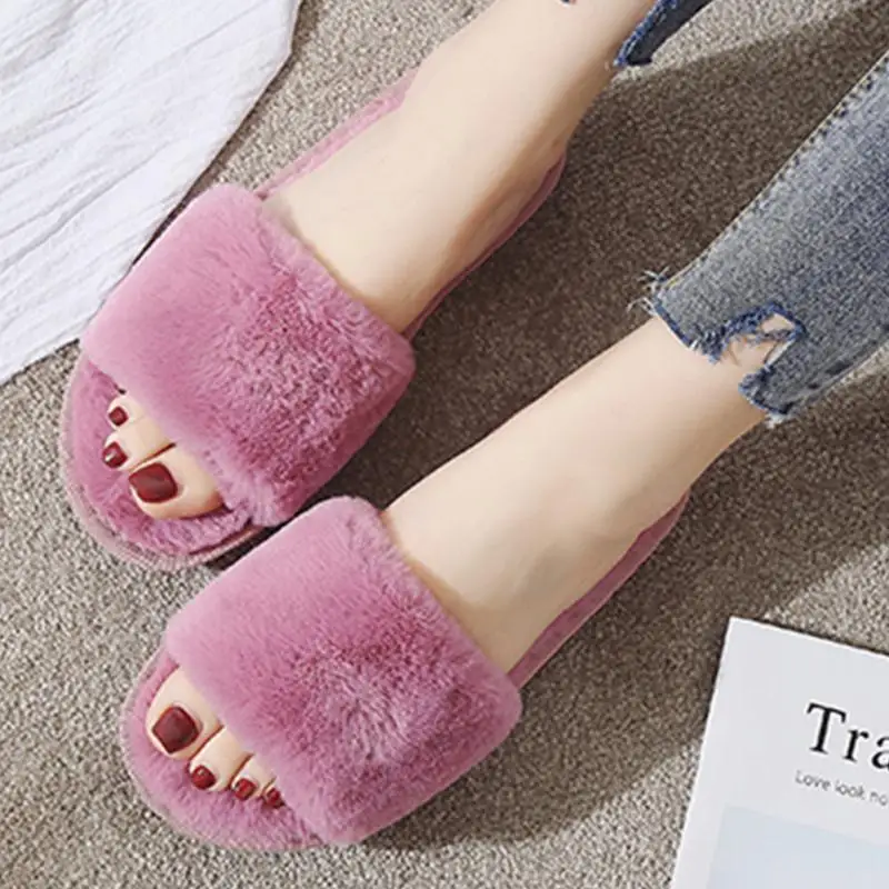 Женские меховые тапочки домашние плюшевые женская обувь удобные женские
