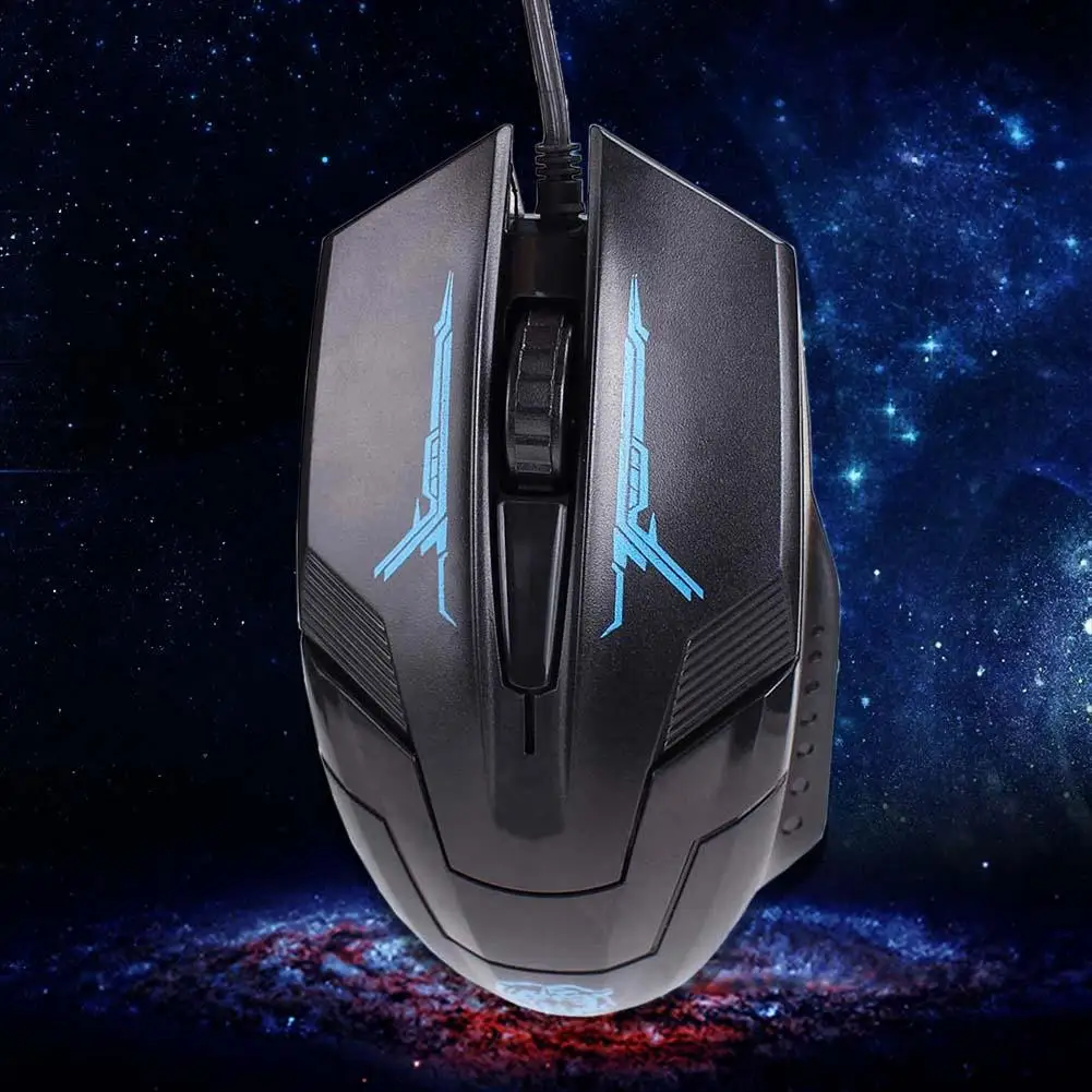 Черная Проводная 3D оптическая светодиодная игровая мышь USB 2 0 1600 DPI для ноутбука