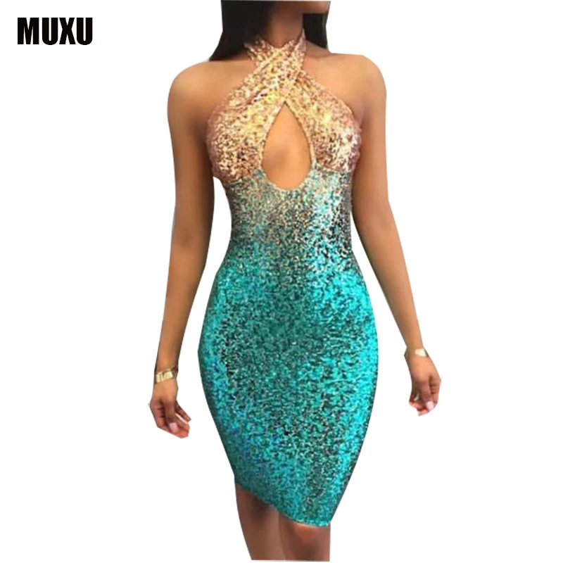 Сексуальное летнее вечернее платье с блестками vestidos mujer плюс Размер Женская