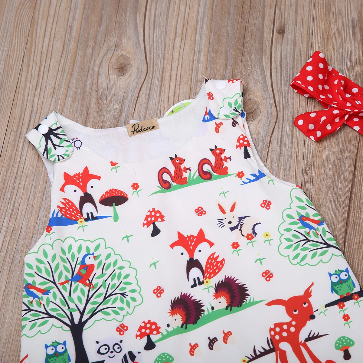 Hi Baby Store платье для новорожденных девочек с мультяшным принтом + шорты в горошек