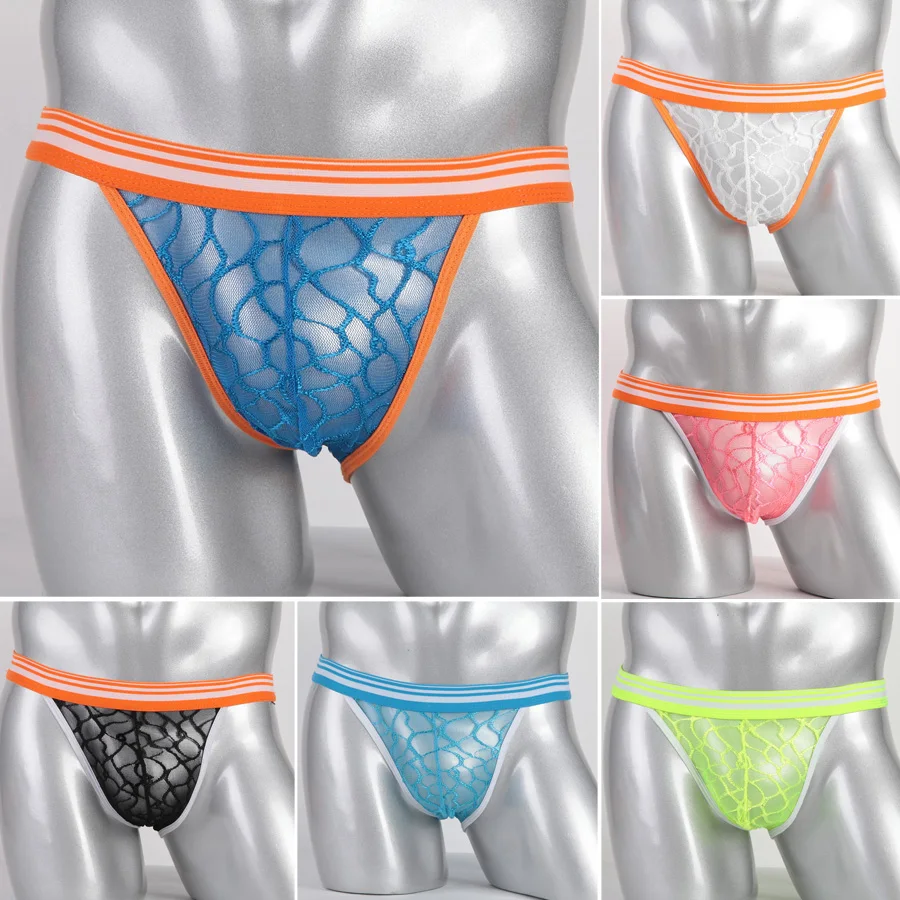 2016 дешевые мужские нижнее белье кружева стринги прозрачные дышащие брюки