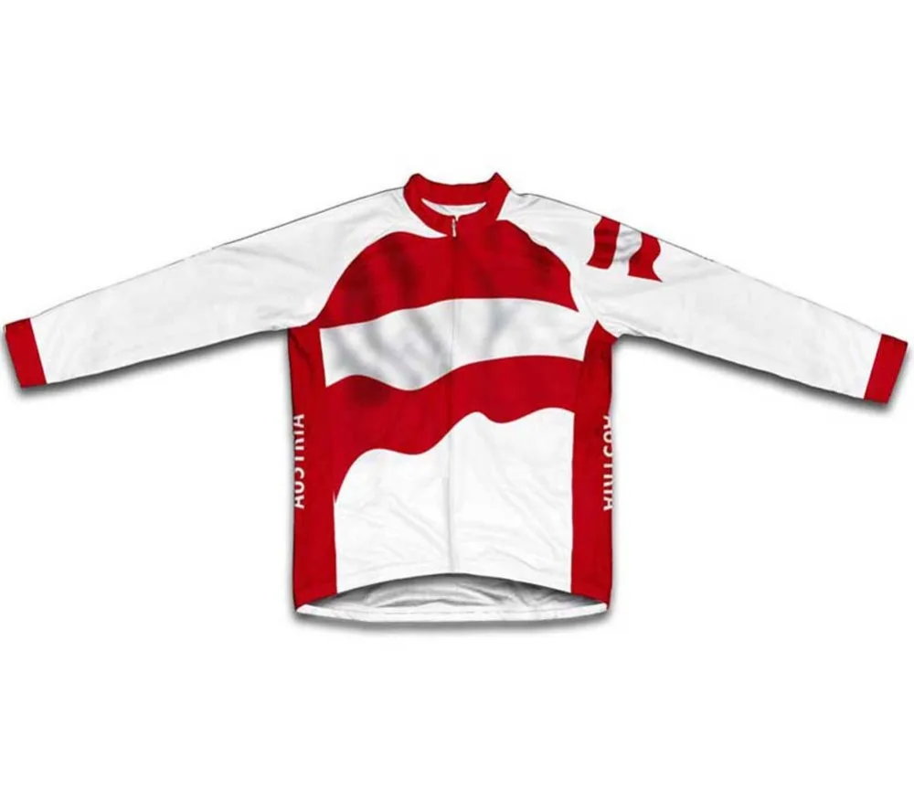 

Austria Flag Winter Thermal Fleece Cycling Jersey Bicycle Bike Cycling Clothing red