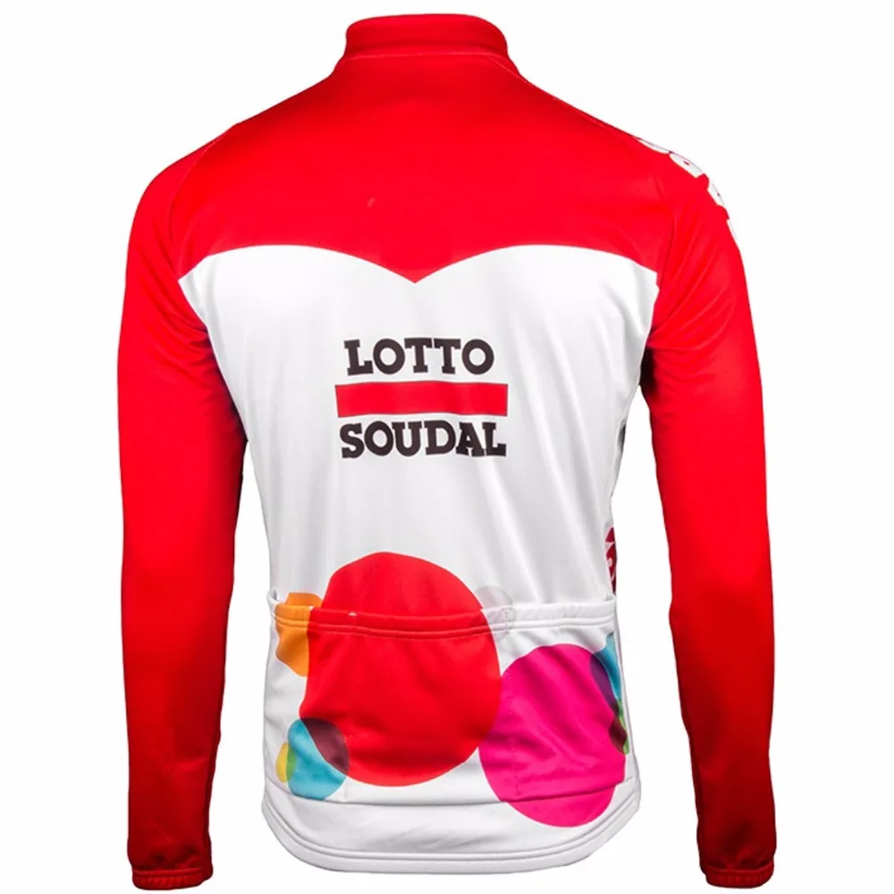 Зимняя флисовая Термоодежда 2018 LOTTO SOUDAL PRO TEAM красная только с длинным рукавом ROPA