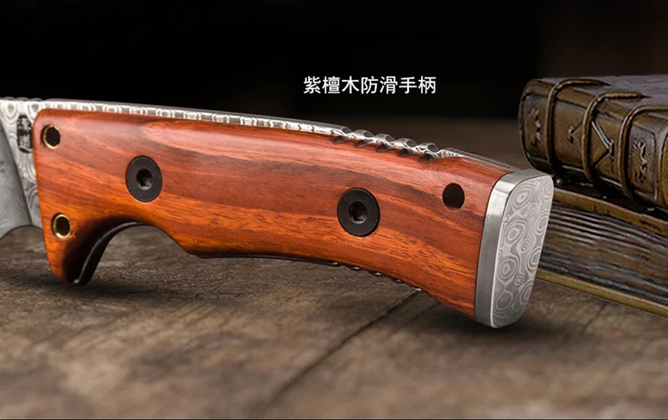 HX на открытом воздухе TD-01 шкафчик дамасский стальной нож, Коллекционные ножи открытый с живым саблем, обороны специальный нож Ограниченная серия