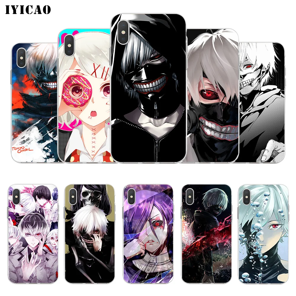 IYICAO Tokyo Ghoul Мягкий силиконовый чехол для телефона iPhone X XR XS MAX 6 6s 7 8 Plus 5 5S SE TPU