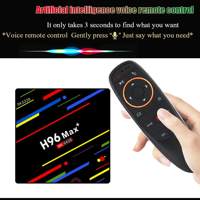 H96 MAX PLUS Android 8 1 ТВ приставка RK3328 Smart 4K Ultra HD 4G 64G wifi 5G/2 четырехъядерный Google Голосовое