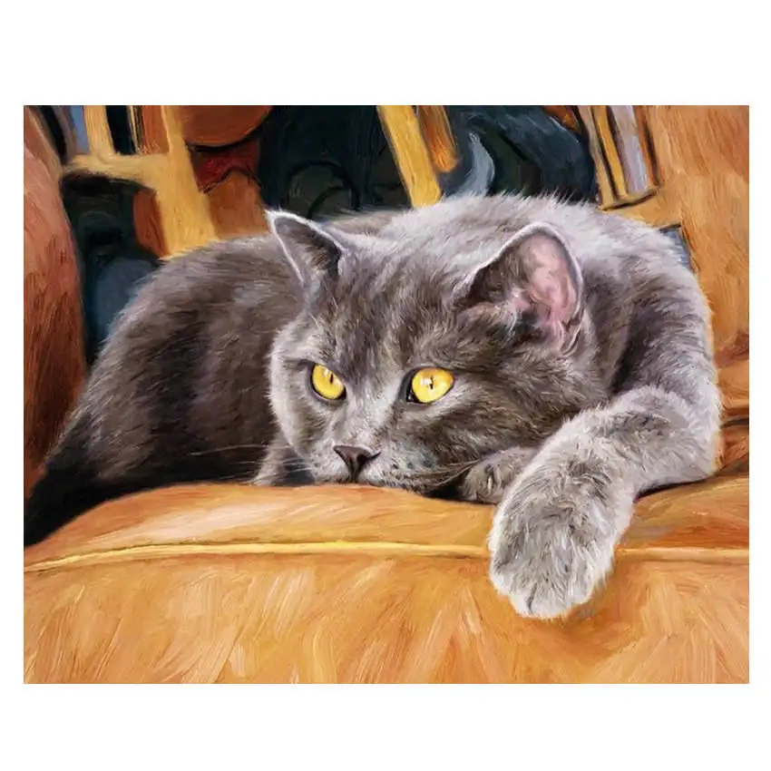 cat Painting 13 Акриловые краски цвета, Рисунок Краски для украшения гостиной, сексуальная женщина, Diy масляные краски ing по номерам - Цвет: cat Painting 13