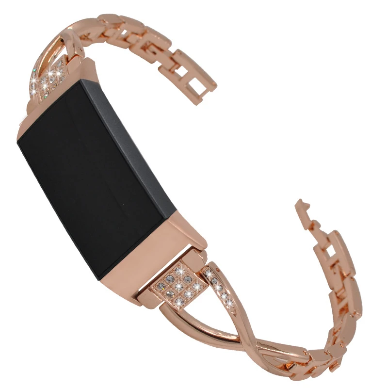 Шикарные полосы из нержавеющей стали для Fitbit Charge 3 Смарт-часы X-Link с ремешком со