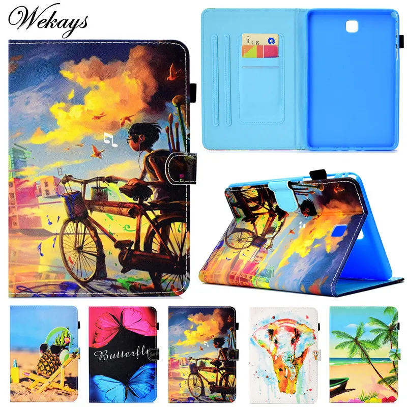 Wekays For Samsung Tab A 8.0 T355 Cute Cartoon Leather Stand Funda Case For Samsung Galaxy Tab A 8.0 T350 T355 Tablet Cover Case