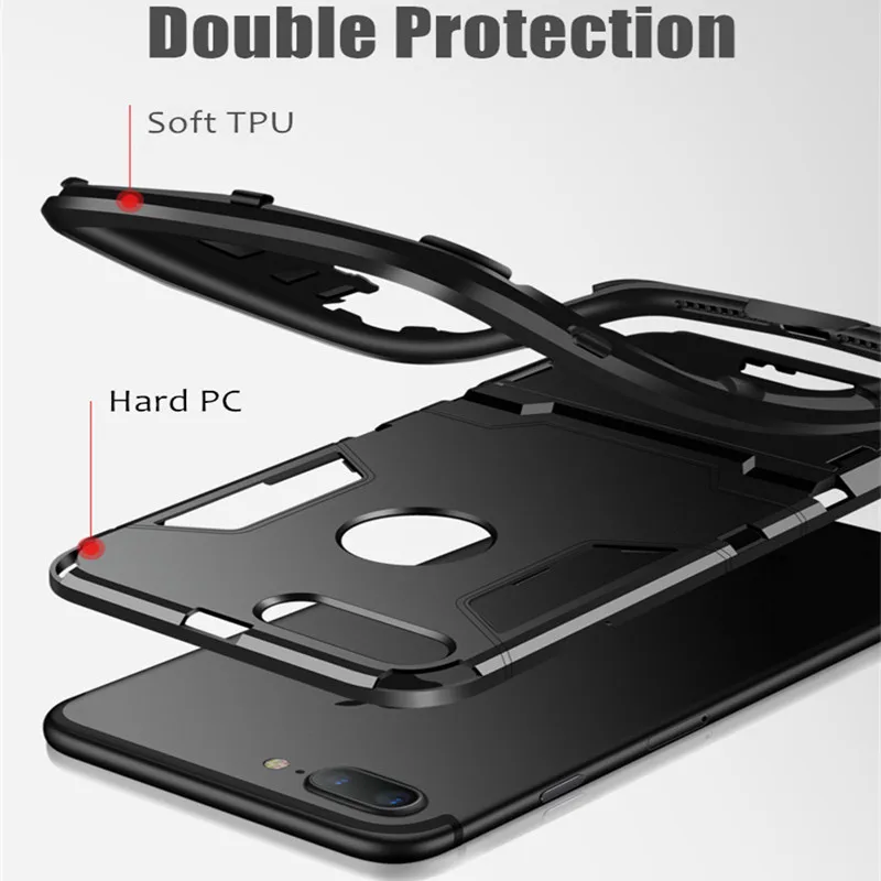 Роскошный противоударный чехол-держатель для телефона iPhone XS 7 8 6 6S Plus Гибридный