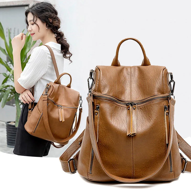 2019 стильные женские настоящие рюкзаки для женщин винтажный Большой