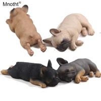 mnotht 1 pair 16 scale french bulldog model resin sleeping animal dog pet sculpture carving model for 12in action figure scene