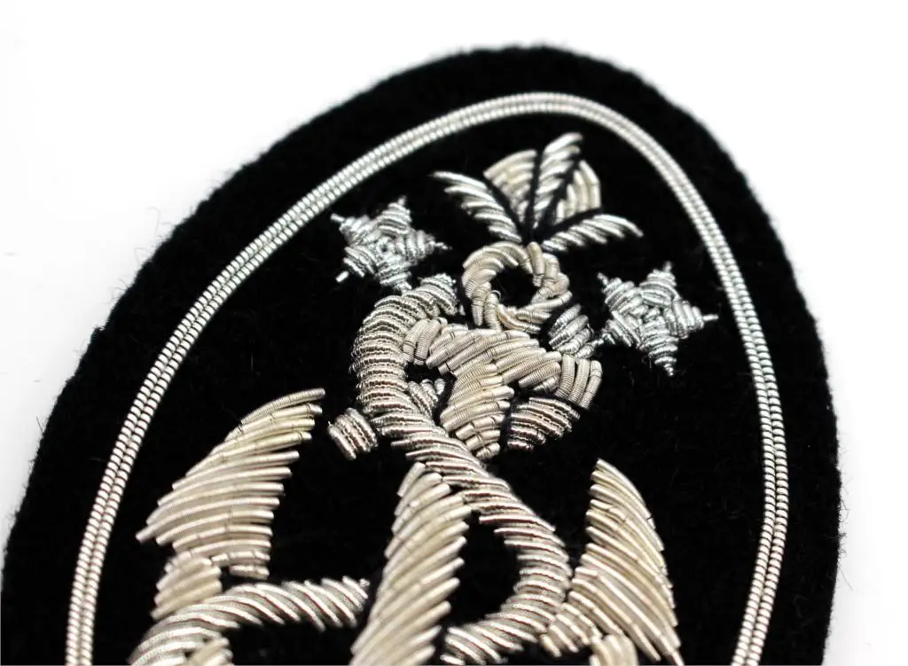 Вышитый значок в виде якоря ручной работы серебряный цвет 8 7*5 6 см ~~~~|embroidery