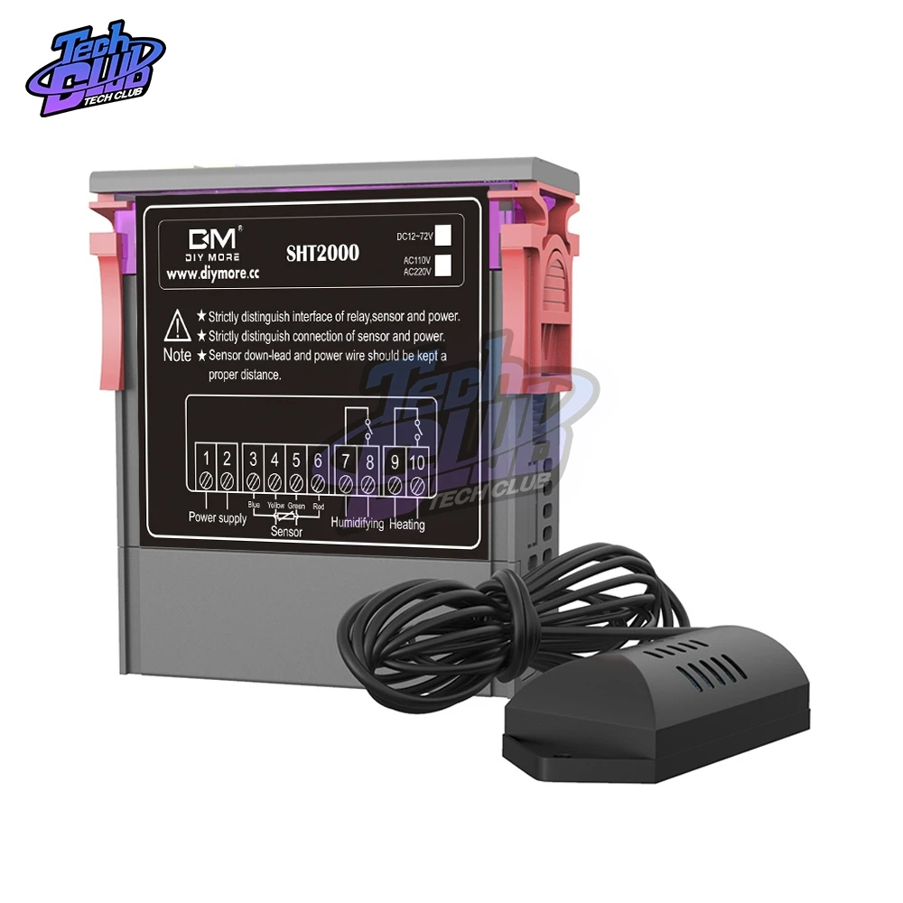 SHT2000 AC 110V 220V DC 12V 10A цифровой регулятор температуры и влажности домашний холодильник термостат гигрометр