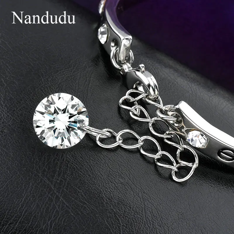 Nandudu уникальный дизайн белый золотой Цвет браслет прозрачный австрийского