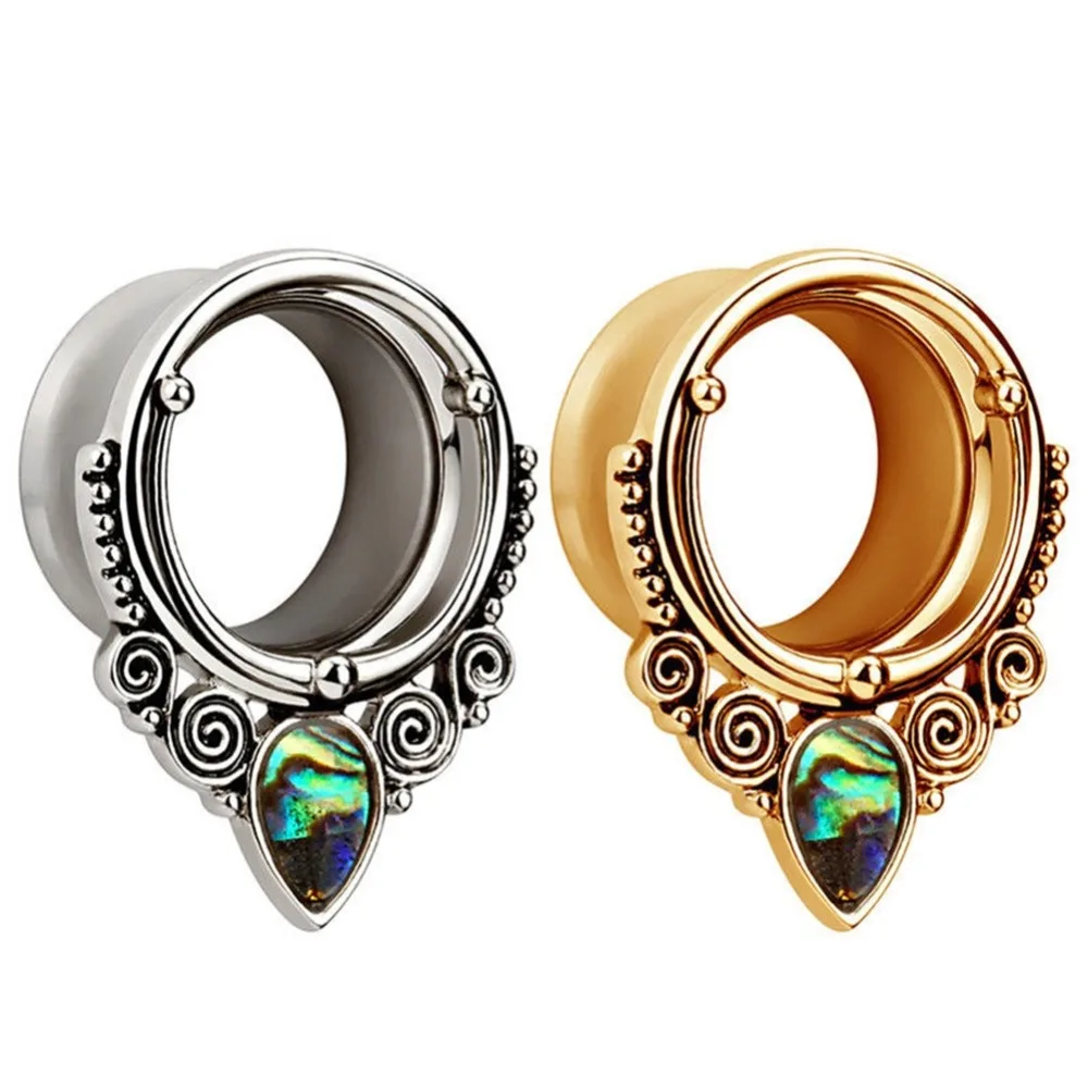 

1PC Waterdrop Ear Plugs and Tunnels Stainless Steel Ear Gauges Piercings Screw Fit Expansion Stretched Fesh Tunnels Body Jewelry