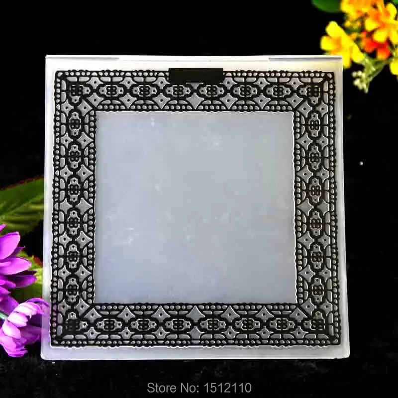 Цветы квадратная рамка пластиковая тиснение папка для скрапбукинга DIY альбом