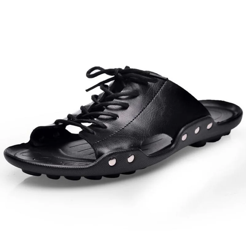 Tangnest/Новинка 2018 года мужские сандалии на шнуровке Шлепанцы из искусственной кожи