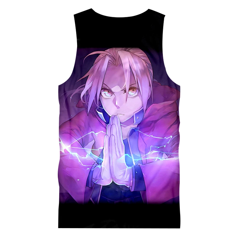 OGKB аниме топы летние мужские крутые принты Эдварда Элрика 3d майка Мужская хип-хоп