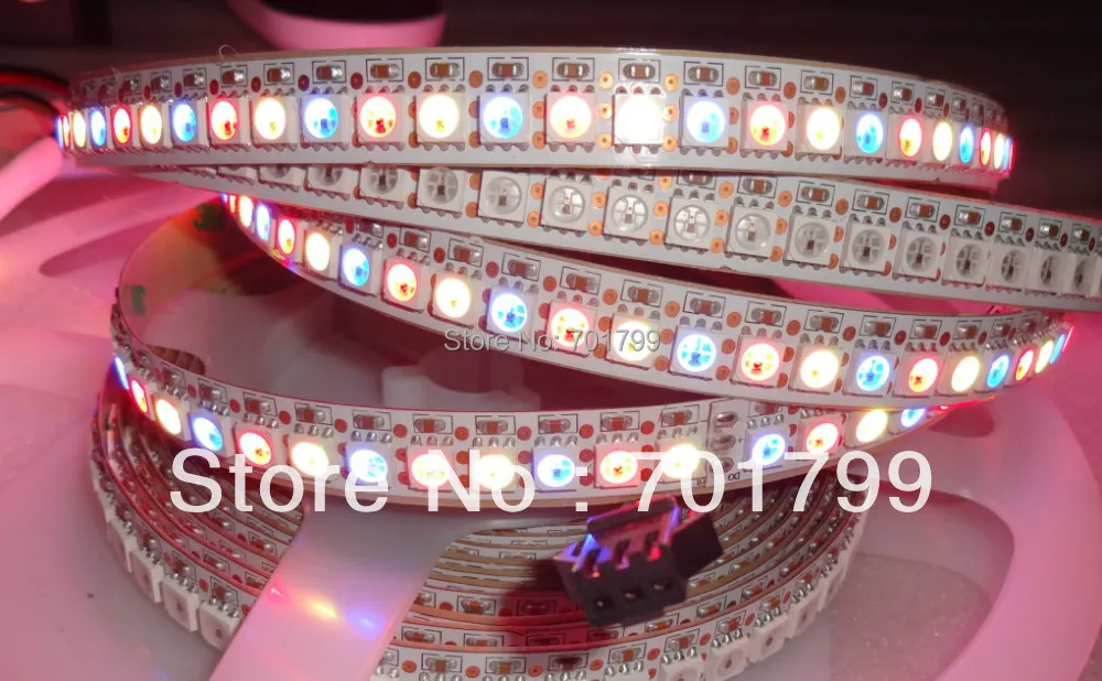 144 светодиодов/M WS2812B (5050 RGB LED с WS2811 IC встроенный) Светодиодные полосы пикселей DC5V 2
