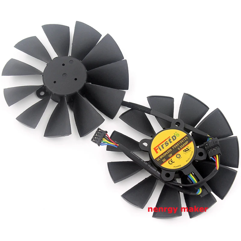 2 шт./лот R9 285/280 GPU кулер VGA вентилятор для ASUS STRIX R9285 R9280 OC Видеокарта охлаждения в