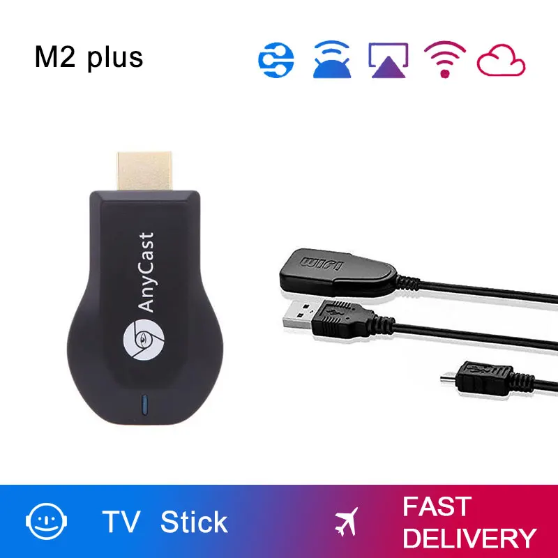 Anycast M2 Plus Miracast Chome литой беспроводной HDMI 1080p ТВ адаптер Wifi Дисплей зеркало приемник