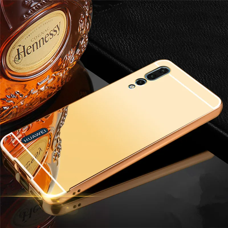 For Huawei P20 Lite Case Luxury Gold Mirror Protective Back Cover Phone p20 Pro p 20 Coque |