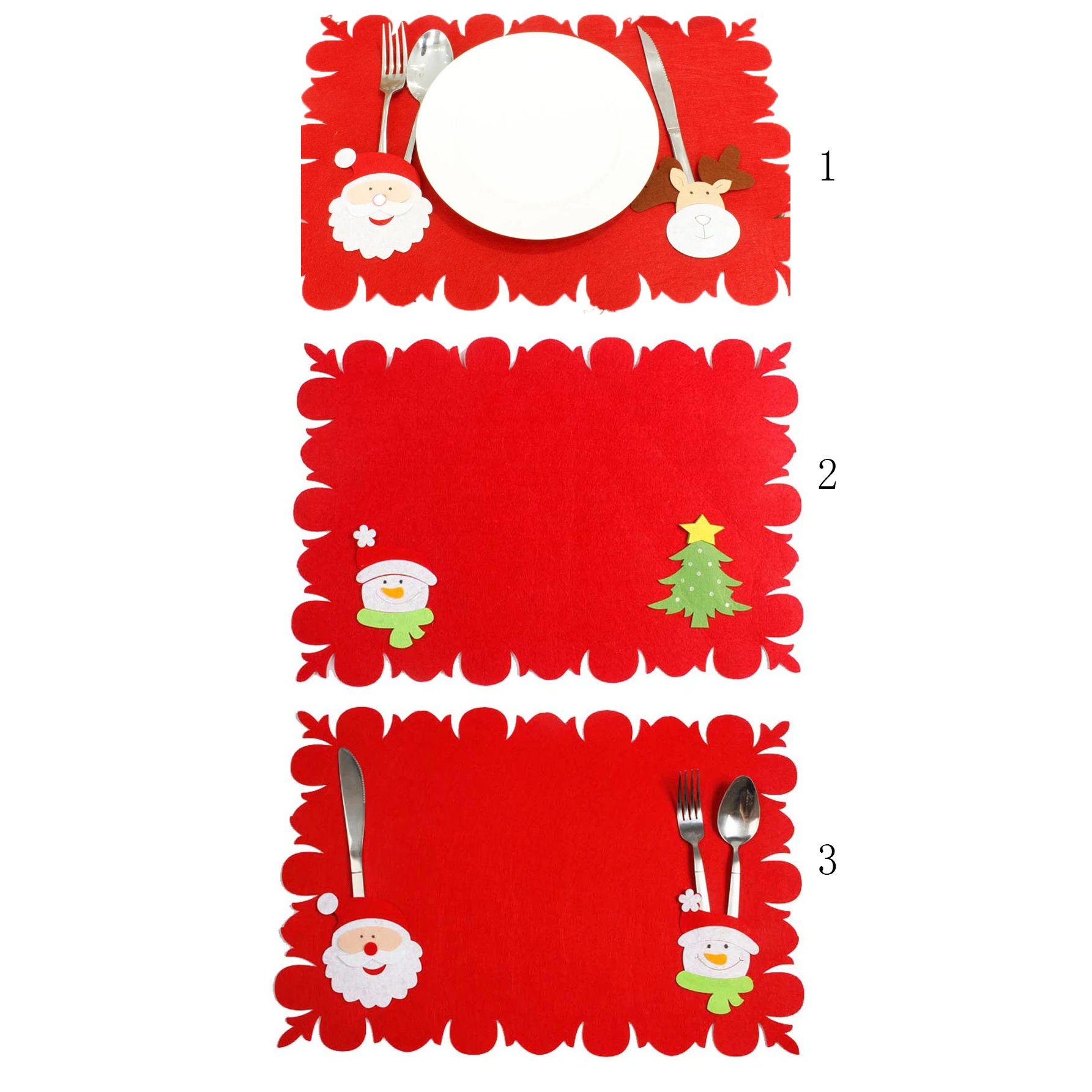 Urijk Christmas 2018 Red Santa Kitchen Table Mats Napkin New Year Decorative Coffee Placemat Pad Knife Fork Mat | Дом и сад