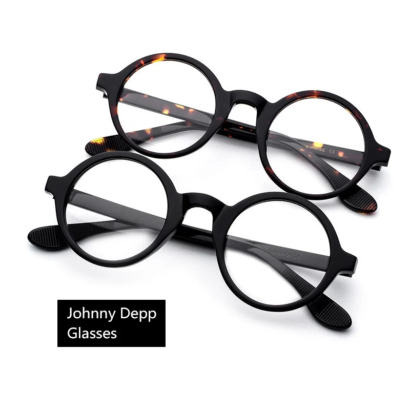 Мужские и женские очки с оправой Джонни Depp брендовые дизайнерские круглые для