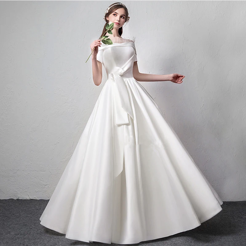 Рубашка с короткими рукавами Vestido De Noiva мусульманское свадебное платья