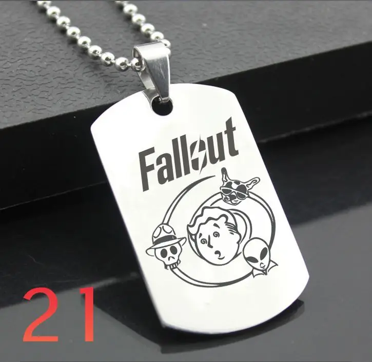 Шоколад Идеальный JL Fallout западный стиль армейская карточка персонализированные Diy буквы кулон сталь ожерелье персонализированные подарки FSYX01 - Цвет: Шоколад