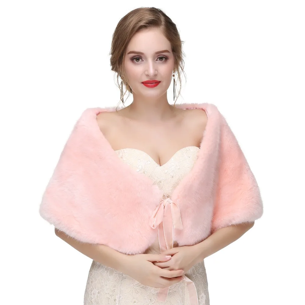 

Real Fox Fur Bridal Wraps For Pink Cape Winter Wedding 2018 New Fur Bridesmaids Black Fur Shawl For Wedding Shawl