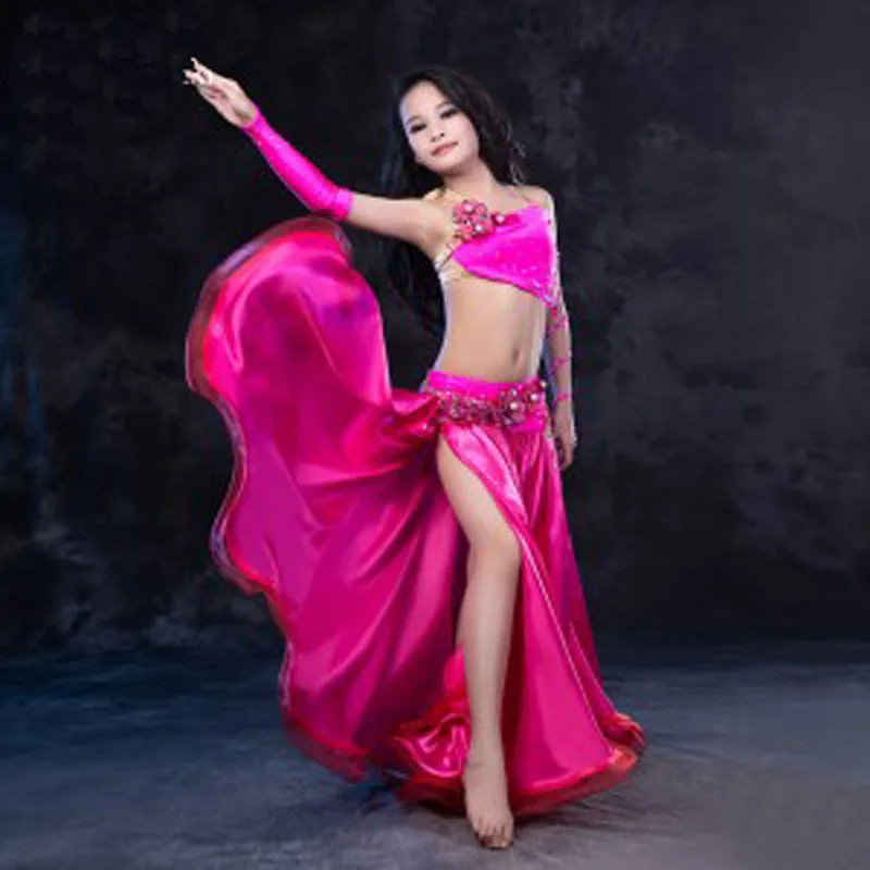 Новый дизайн 2017 детский костюм для танца живота 2 шт./компл. индийский комплект