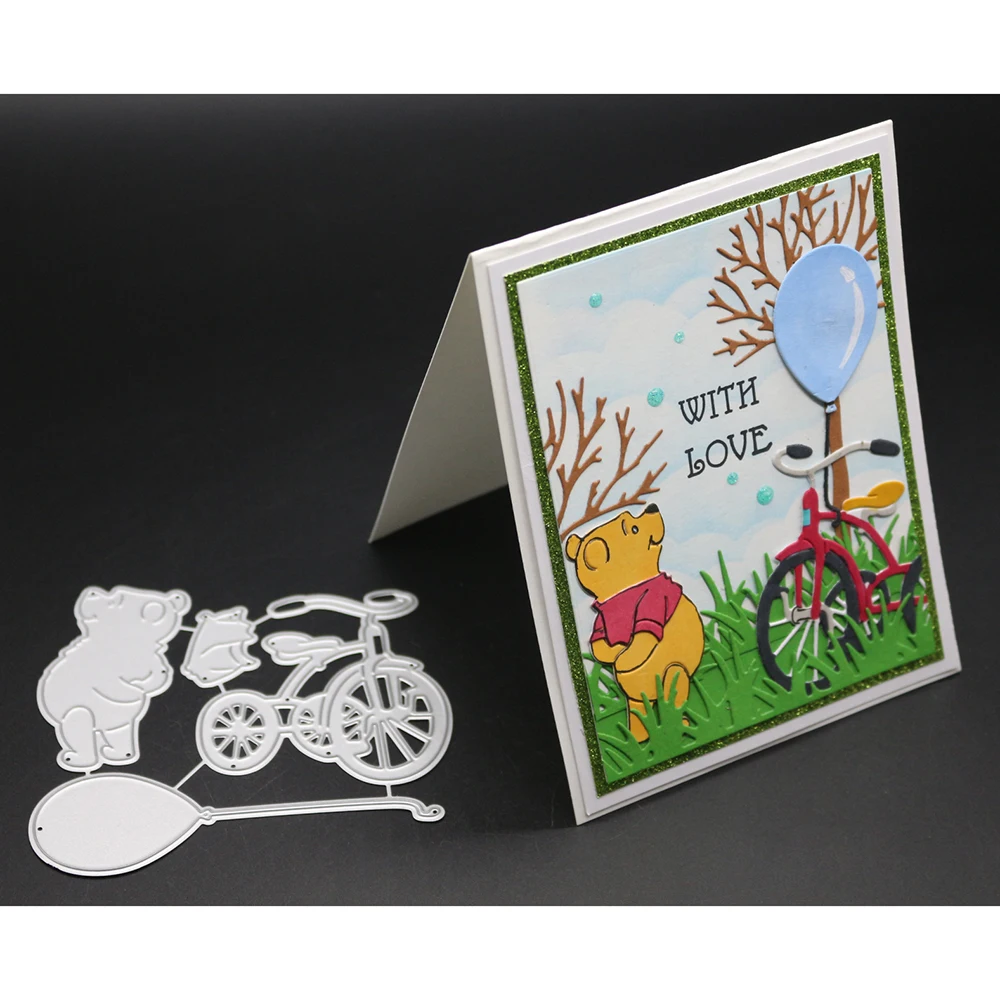 Bear and Bike Stencils Metal Cutting Dies New 2019 for Craft Scrapbooking Album Card Making Embossing Die Decor Stamps | Дом и сад