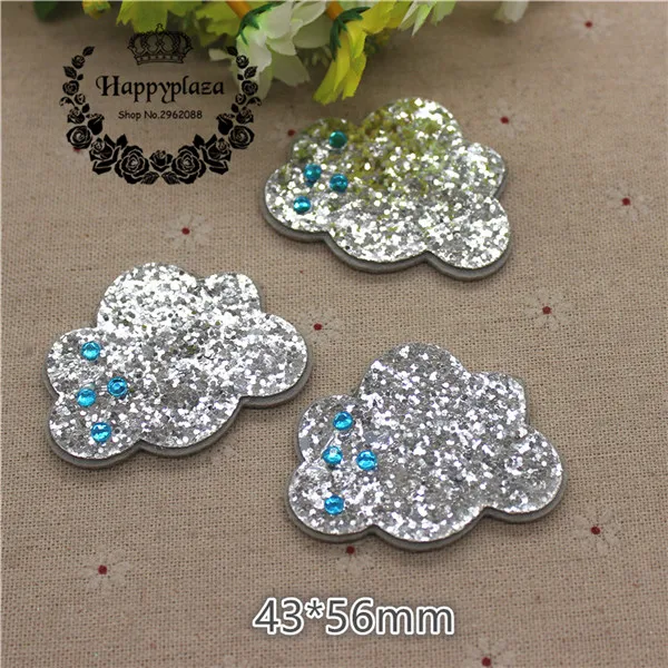 5pcs cloud 5 шт Блестящий нетканый кожаный материал солнце/луна/радуга звезда/облако аппликация Патчи аксессуары DIY ремесло украшение - Цвет: 5pcs cloud