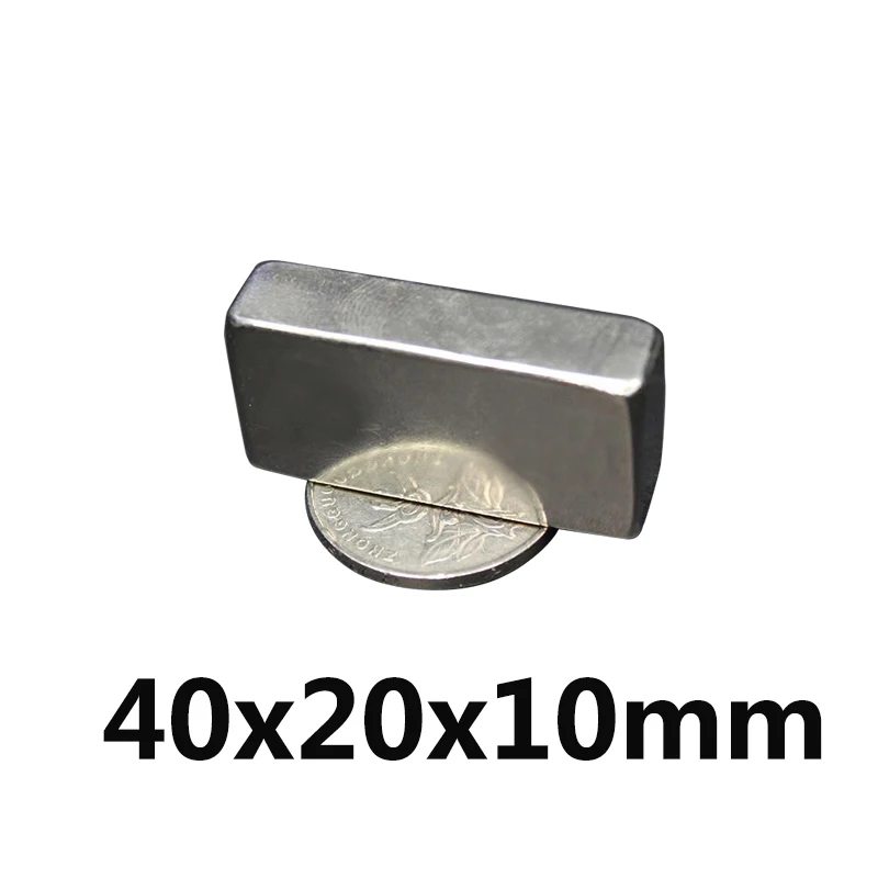 1 шт N35 Сильный магнитный Неодимовый железа и бора сильный магнит 40x20x10 мм