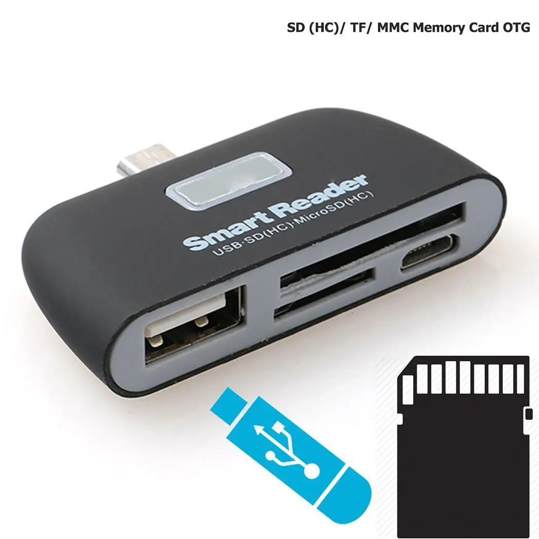 Микро USB кардридер OTG/TF/SD смарт-ридер концентратор Разъем для Samsung Android мобильного