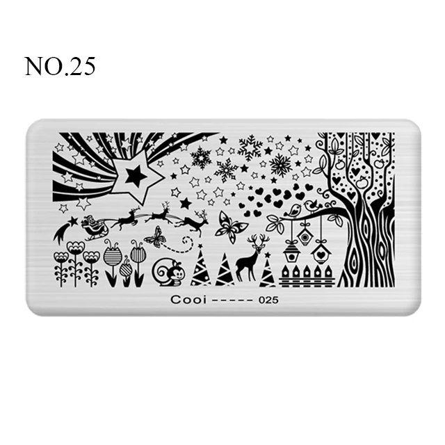 NO.25 Pinpai Nail Stamping Plates Flower Geometric Heart Nature Series Nail Template Stamp Image DIY Nail Designs Manicure Stamp Plate - Цвет: NO.25