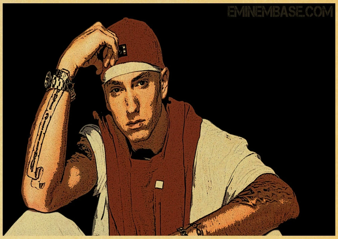 B003 8 миля рэп художника Ретро плакат стикер Рэп Бог плакат Eminem крафт-бумага декоративная наклейка на стену - Цвет: B003