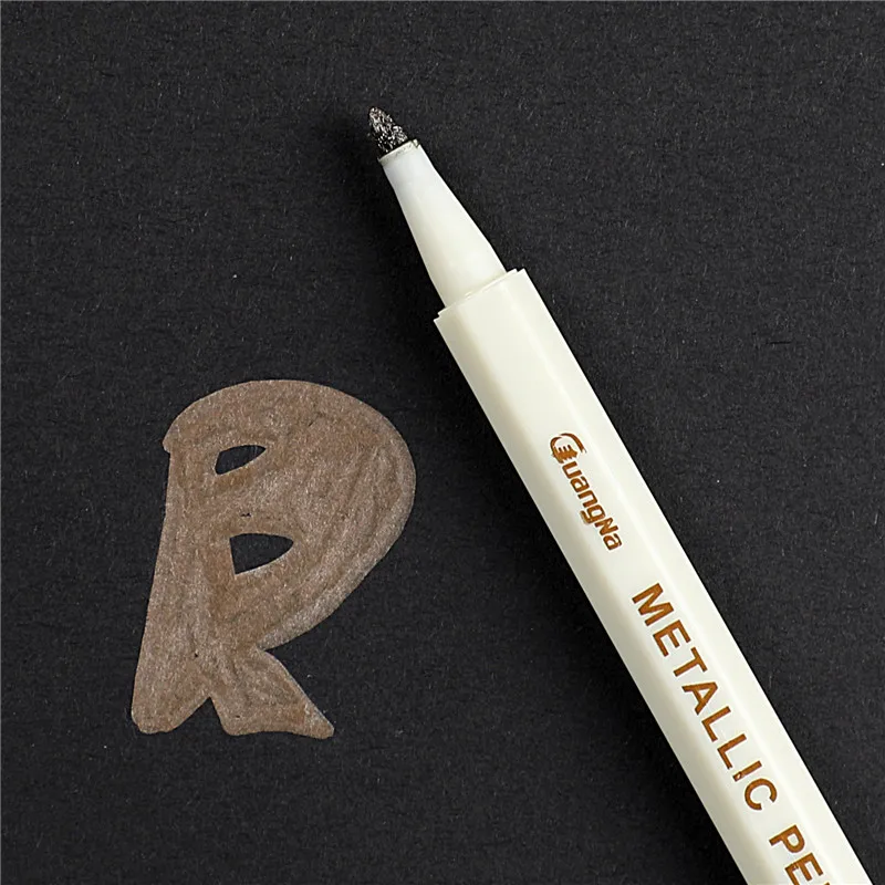 Dark brown 20 цветов металлическая Микрон ручка детальная маркировка металлический маркер для альбома черная бумага для рисования школьные товары для рукоделия белая краска ручка - Цвет: Dark brown